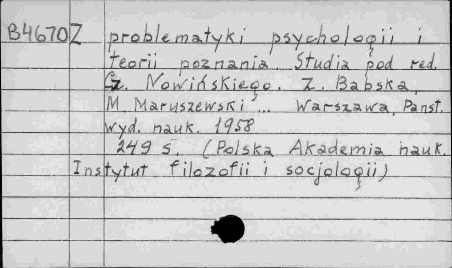 ﻿ÊM70	z_	Oroö/б rr)a.fyk j	Ьбу oh a /<эср i i i
		7 .. "J L ,. T ' j TZoFu pozn^nia . oTudiz. pod t'ld.
		-3-. i^ow'ih sKi&tÿo . ~L , /За b ska
		M . Narp/sz£tv>/\ i	Karsxa Kai, Pa nst
		Vyd, nauk,
		^3 5. (f Polska z^/fca^ew/A inauA'.
	Ini	tytuî f ilazofii 1 socjoloçi/ )
		
		
		
		